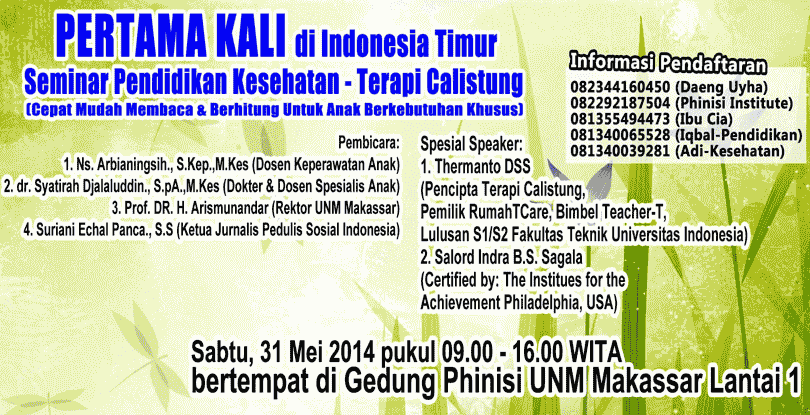 Pencipta terapi calistung Thermanto DSS - seminar makassar