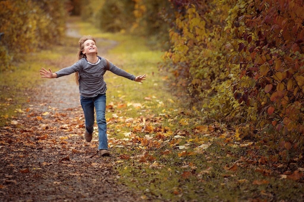 person, human, female, girl, child, run, running, outdoors, moving, nature, path, leaves, fall, portrait, run, running, running, running, running, running, moving, moving
