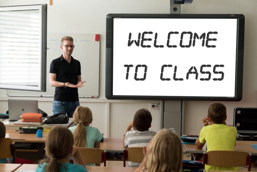 welcome, to, class, classroom, teacher, pupils, students, education, room, screen, board, greeting, teacher, teacher, teacher, teacher, teacher