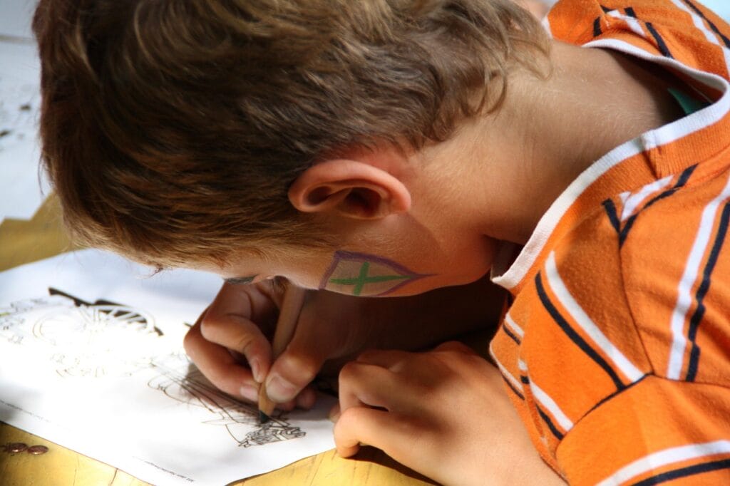 child, boy, to paint, write, focused, draw, focused, focused, focused, focused, focused