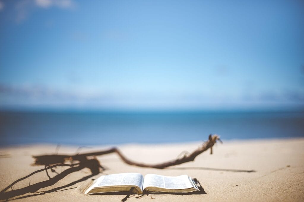 beach, nature, book, reading, vacation, book pages, open book, leisure, read, relaxation, coast, ocean, sand, sea, seashore, seaside, shore, sky, blue sky, book, book, book, book, book, reading
